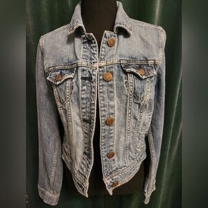American Eagle Cropped Denim Jacket Medium